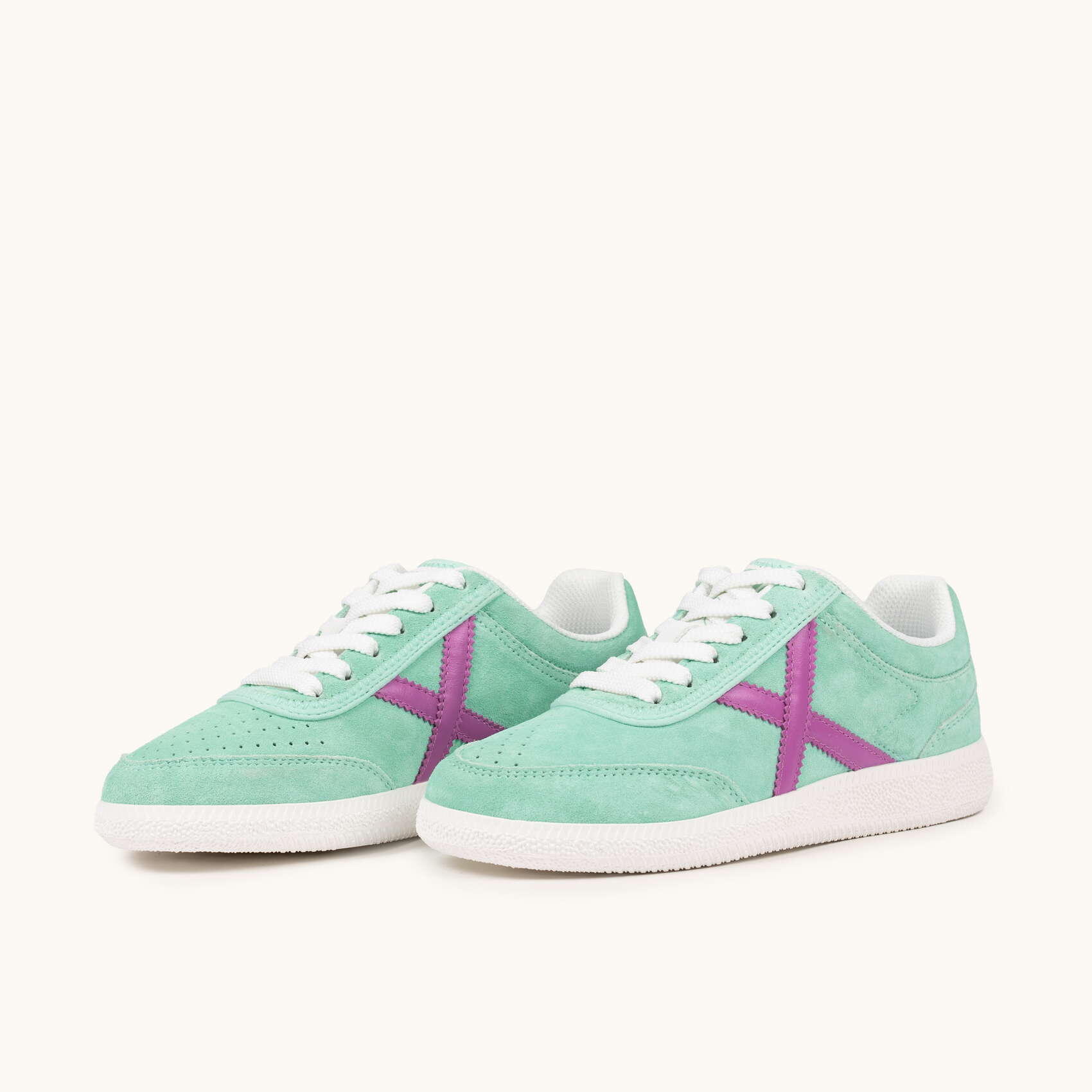 Baskets Munich Rumba femme vert clair - suède et textile technique. 5/5