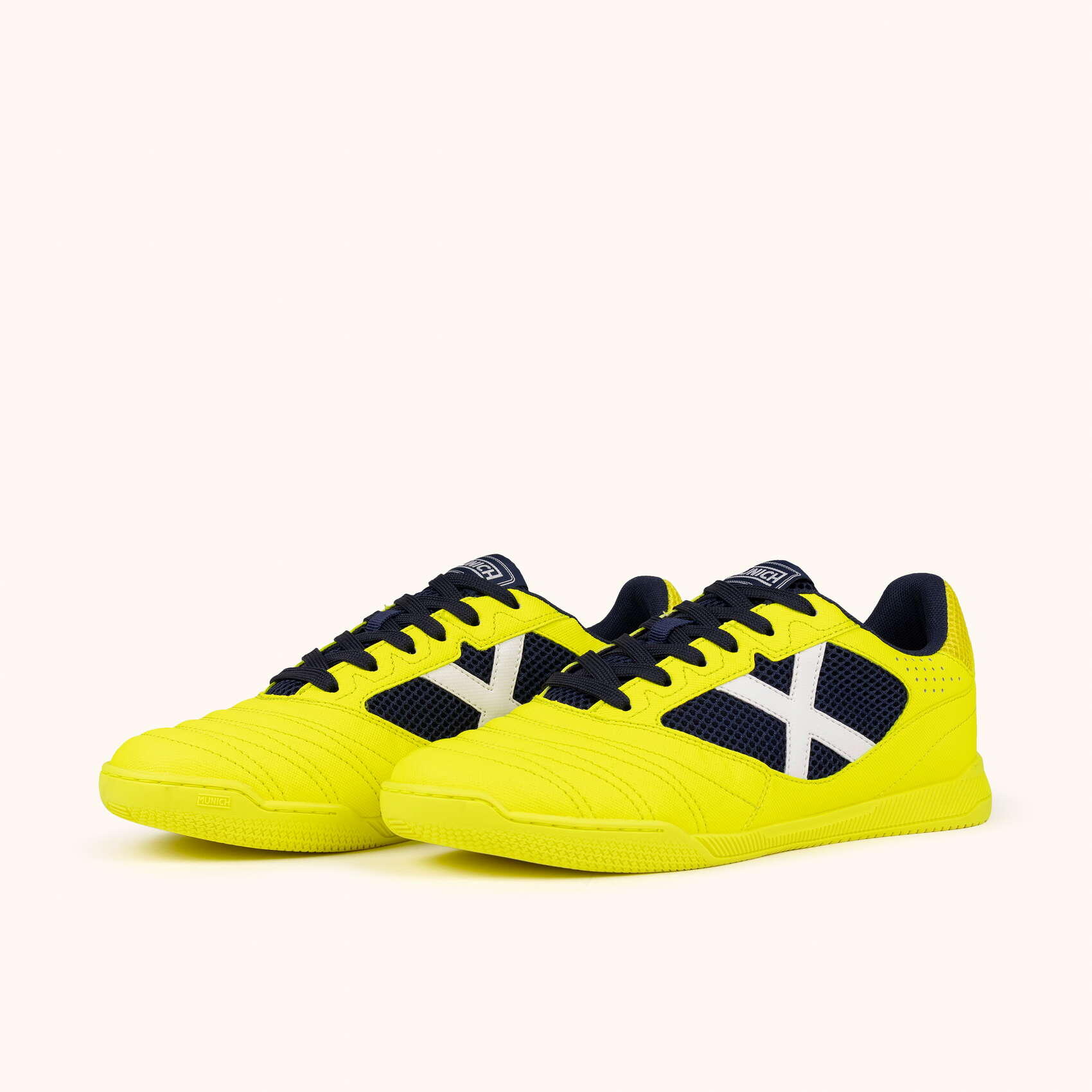 MUNICH DEBUT 07 Zapatillas de Fútbol Sala Profesionales Amarillo Flúor y Marino 5/5