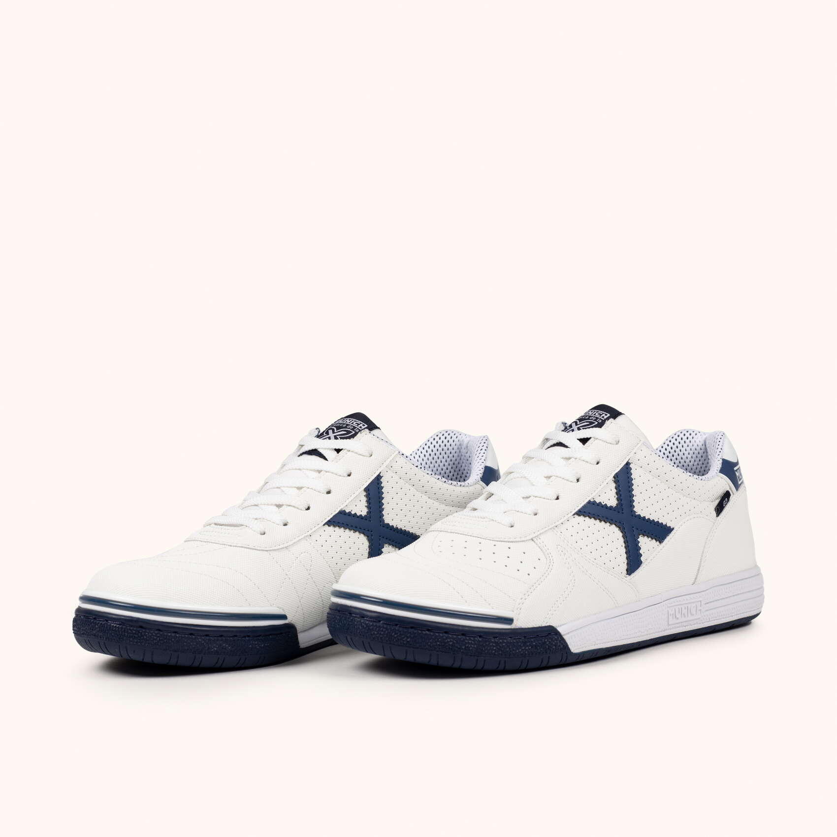 MUNICH G-3 456 Sneakers Calcio a 5 Professionali Bianco e Navy 5/5