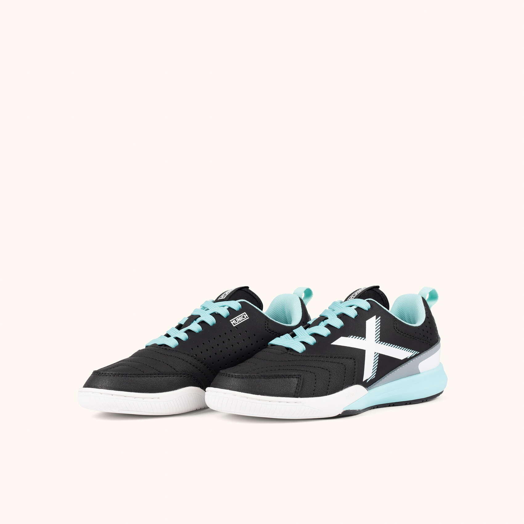 MUNICH RONDITO KID 16 Scarpa da Calcio a 5 per Bambini in Nero e Blu Turquesa 5/5