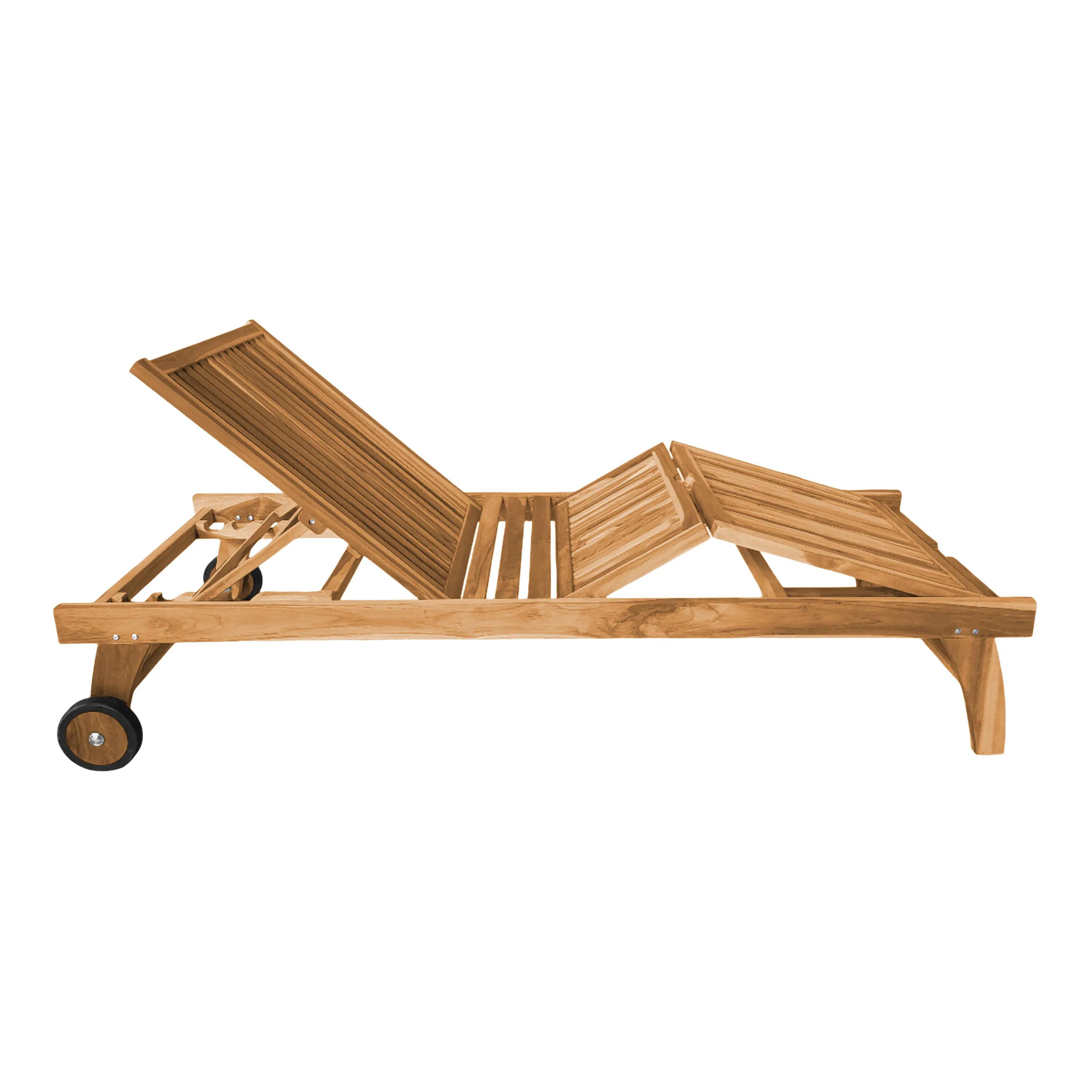 Gartenliege mit Rädern - AXI Wayne - Teak - 93 x 62 x 84 cm 2/7