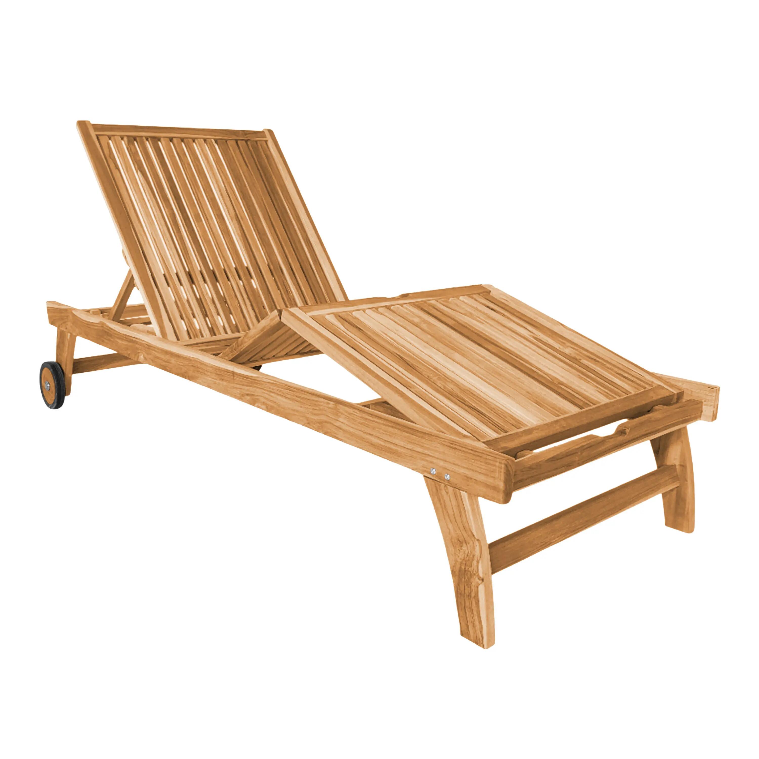 Gartenliege mit Rädern - AXI Wayne - Teak - 93 x 62 x 84 cm 6/7