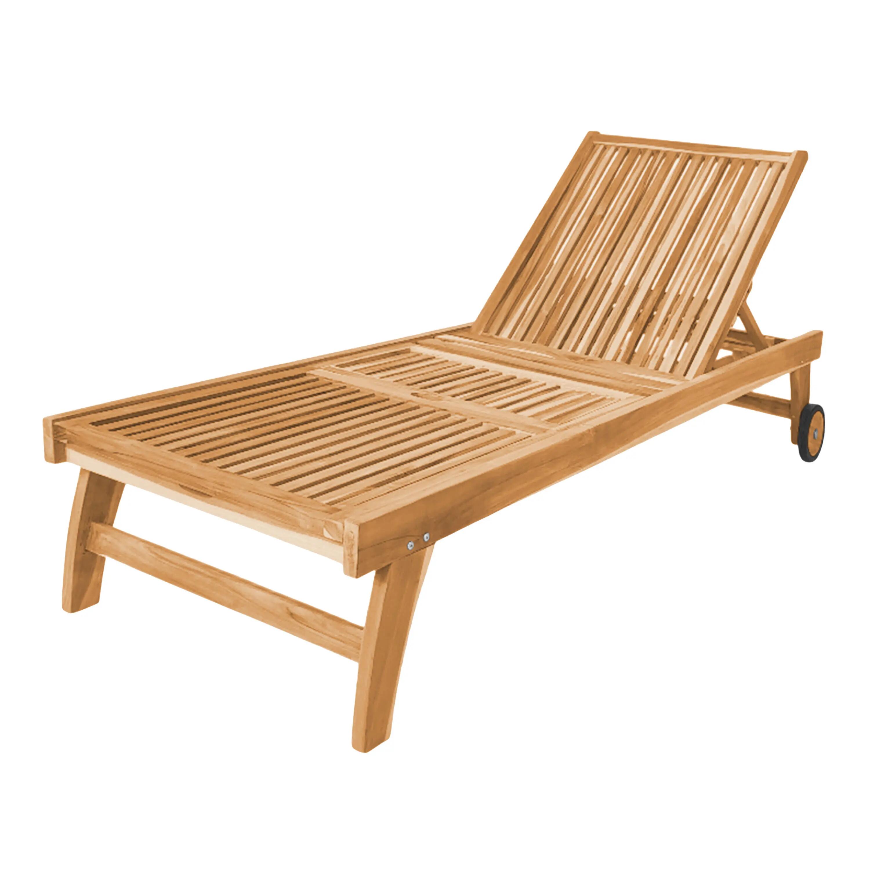 Gartenliege mit Rädern - AXI Wayne - Teak - 93 x 62 x 84 cm 5/7