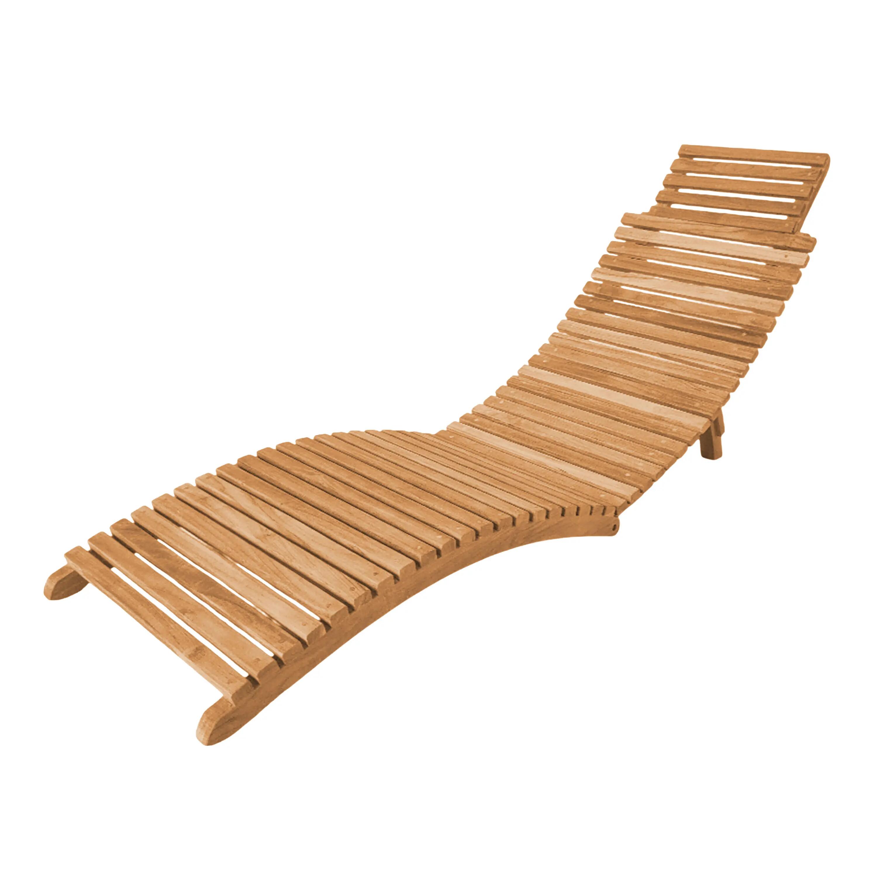 Chaise Longue AXI Manny - Teck - Pliable - Appui-Tête 6/7