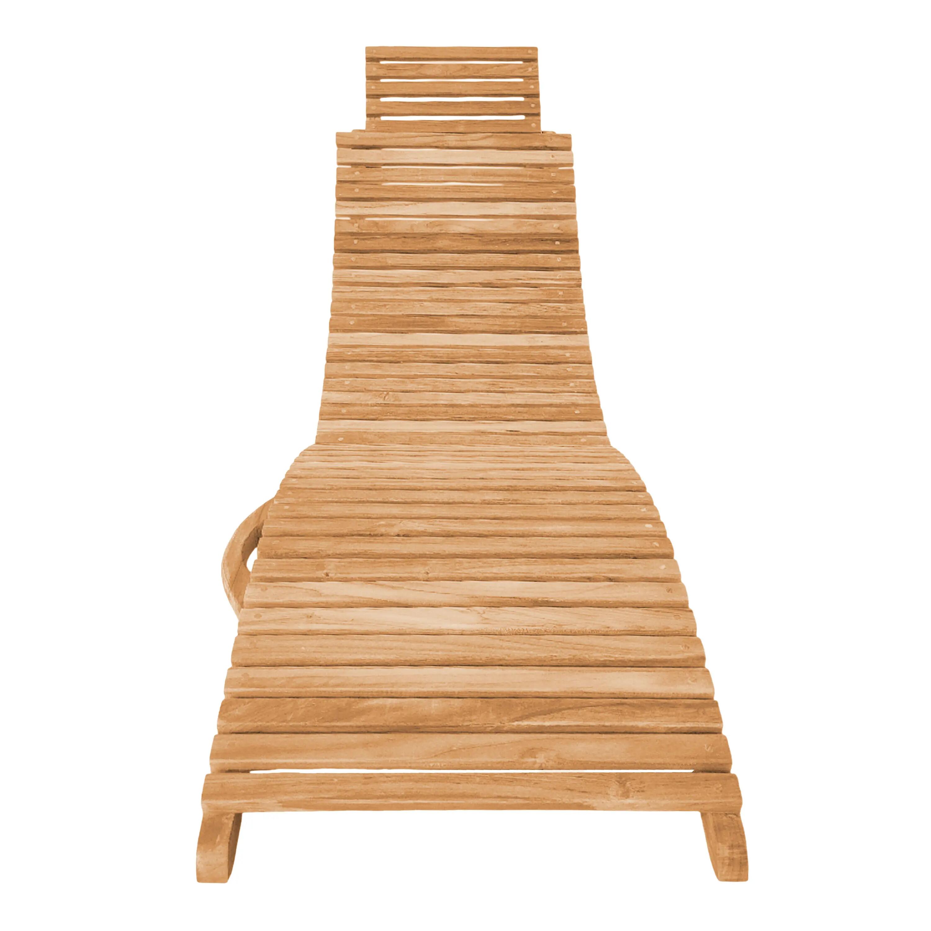 Chaise Longue AXI Manny - Teck - Pliable - Appui-Tête 5/7