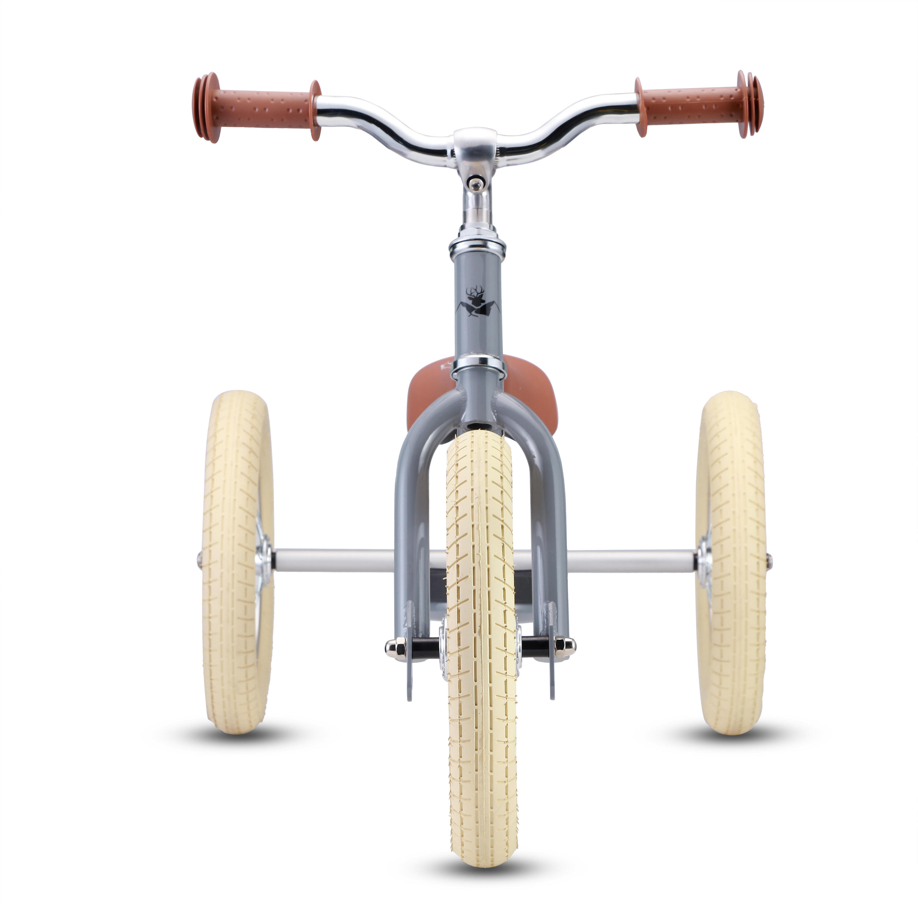 2-in-1 loopfiets & driewieler met duwstang – Loopfiets - Grijs 7/7