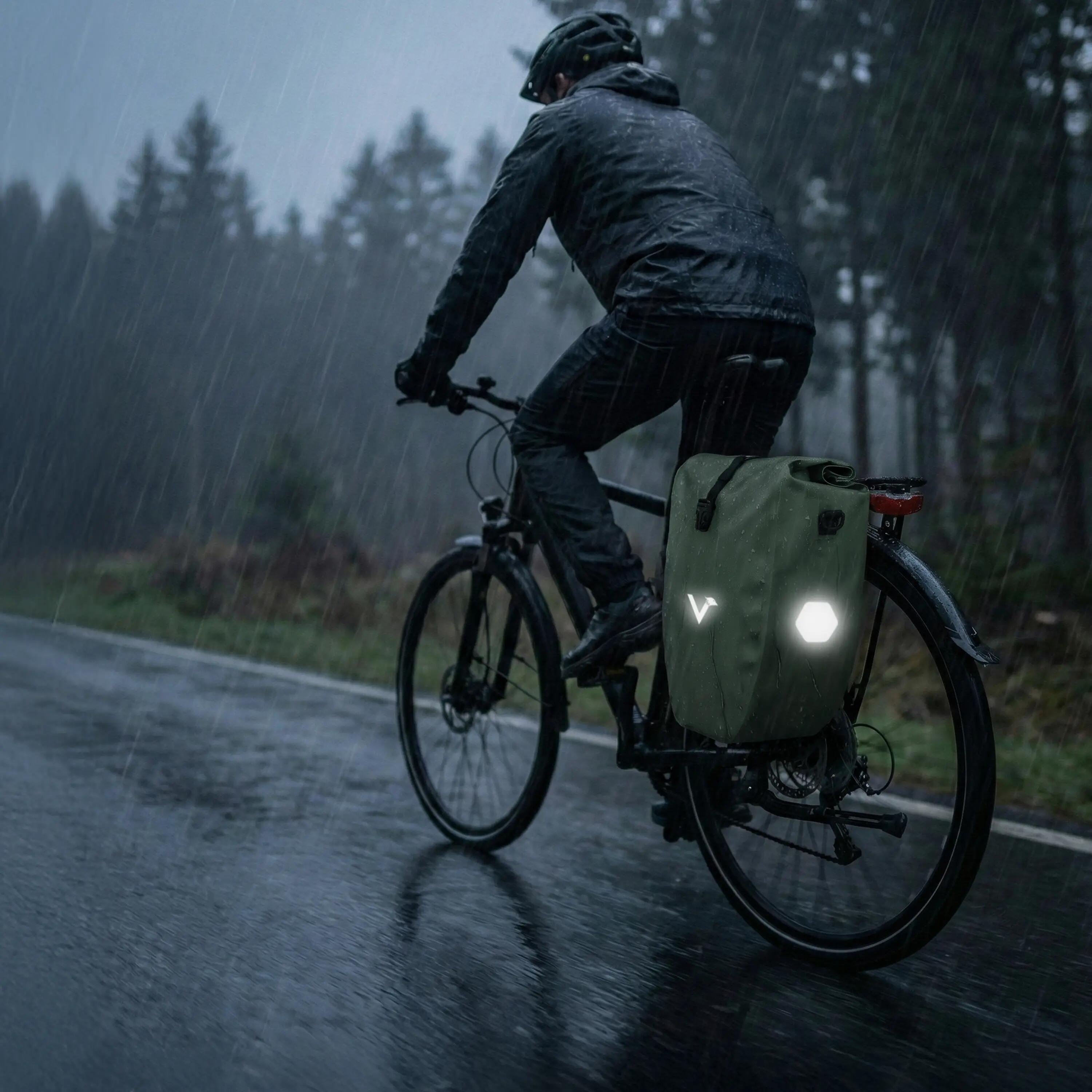 Borse bici x2 impermeabili e riflettenti 28L – Basic 5/6