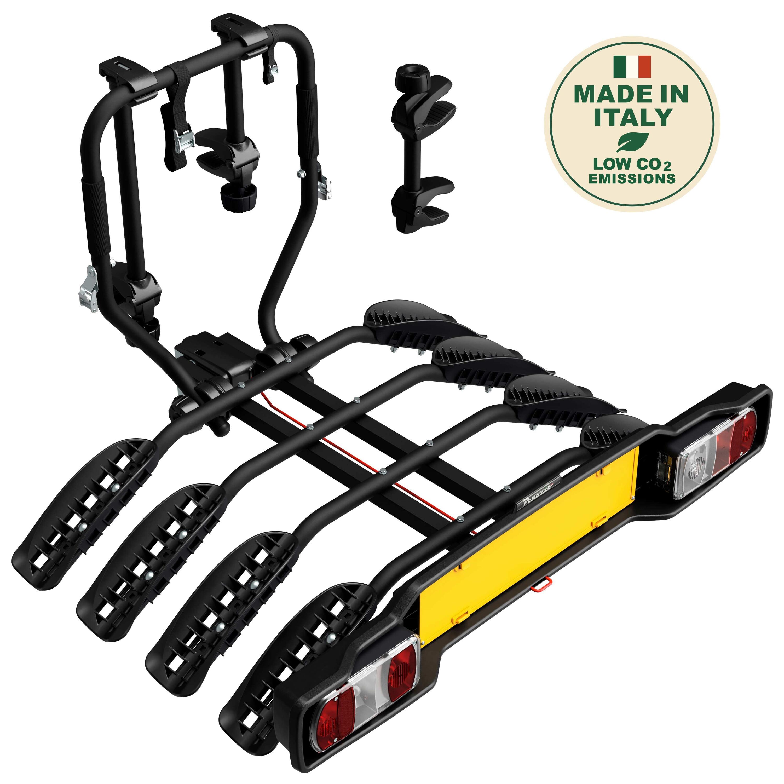 Portabici da gancio inclinabile in acciaio per 4 biciclette Peruzzo Siena 3/7