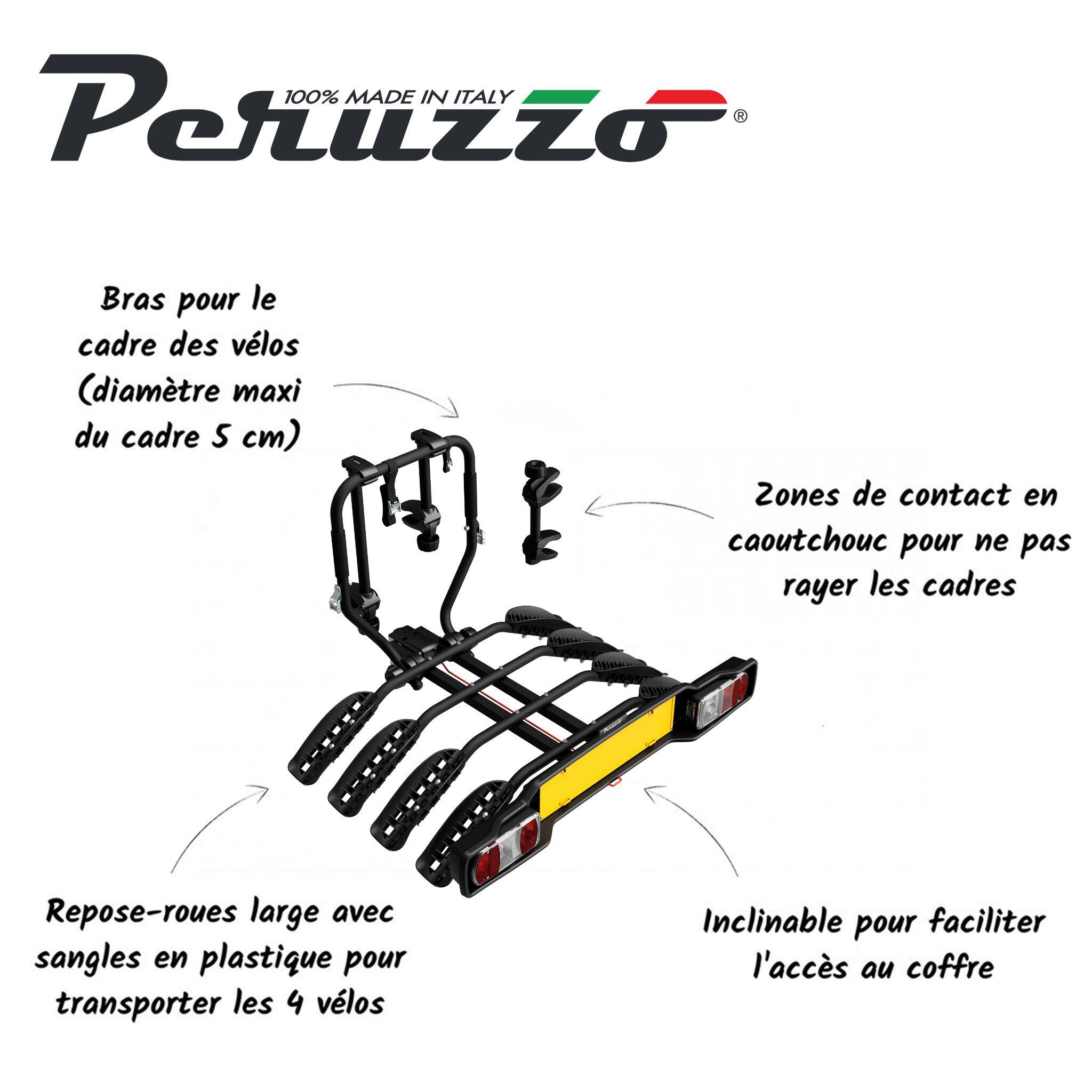 Portabici da gancio inclinabile in acciaio per 4 biciclette Peruzzo Siena 2/7