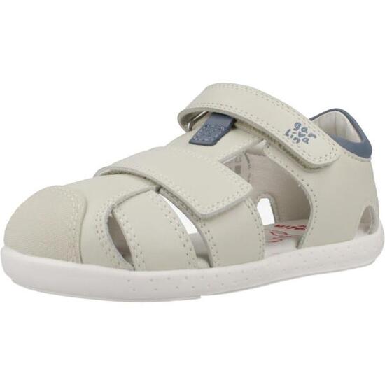Sandalias Cangrejeras Barefoot Niño Garvalín 252327C Gris Doble Cierre Adherente