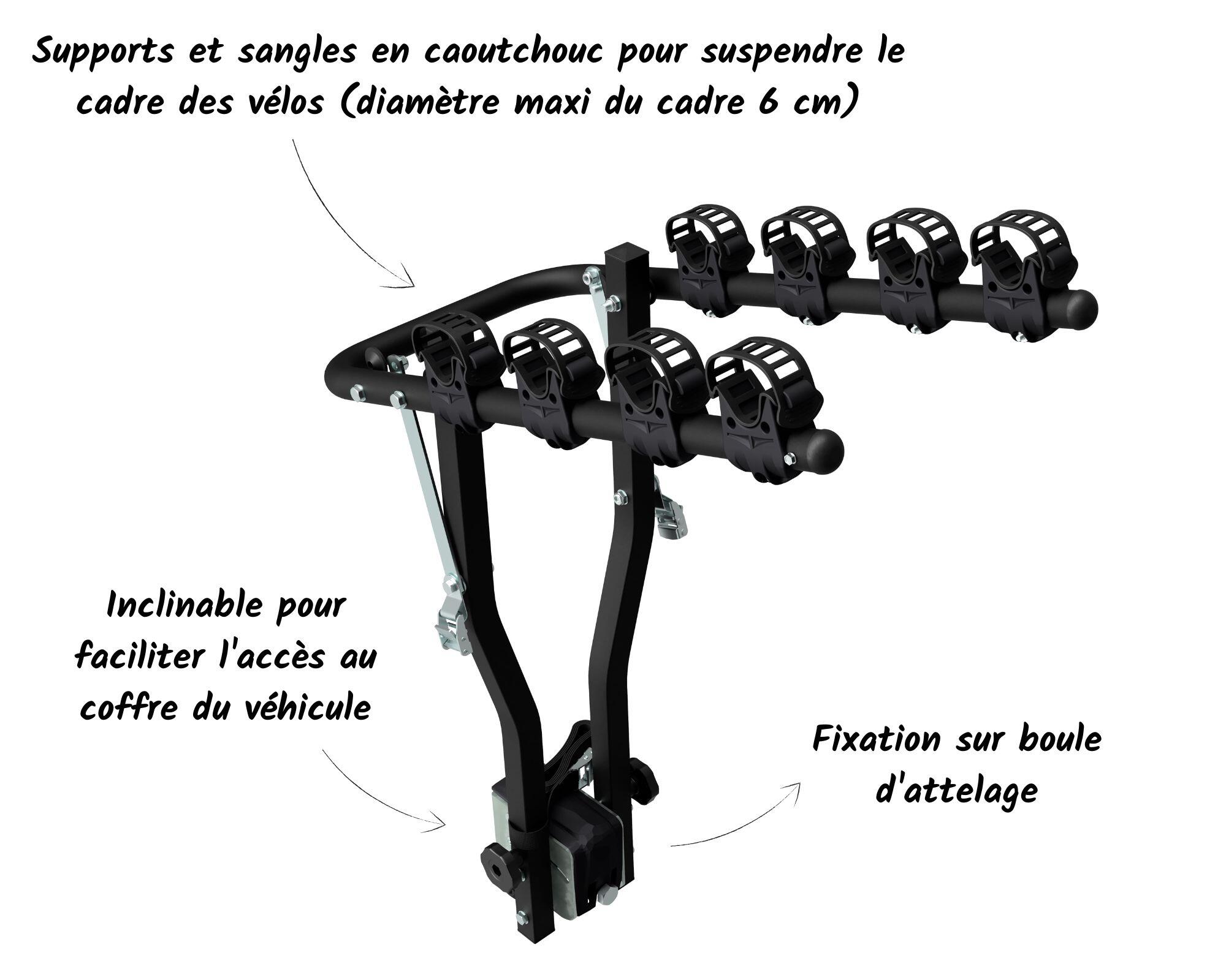 PERUZZO - Porte-vélo Peruzzo Arezzo pour 4 vélos fixation sur boule d' attelage - PVS4 AREA