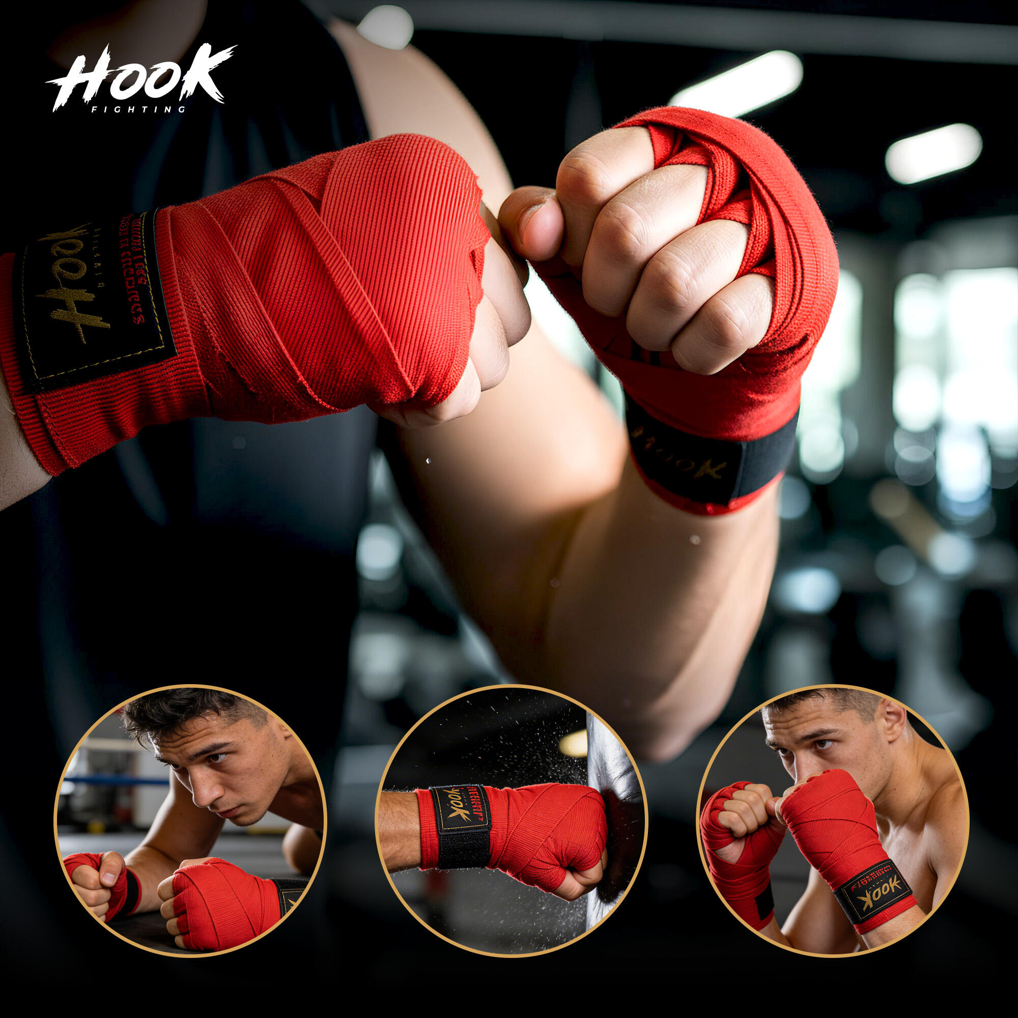 Bandaże bokserskie HOOK FIGHTING TX0-B4M0044 255 cm 6/7