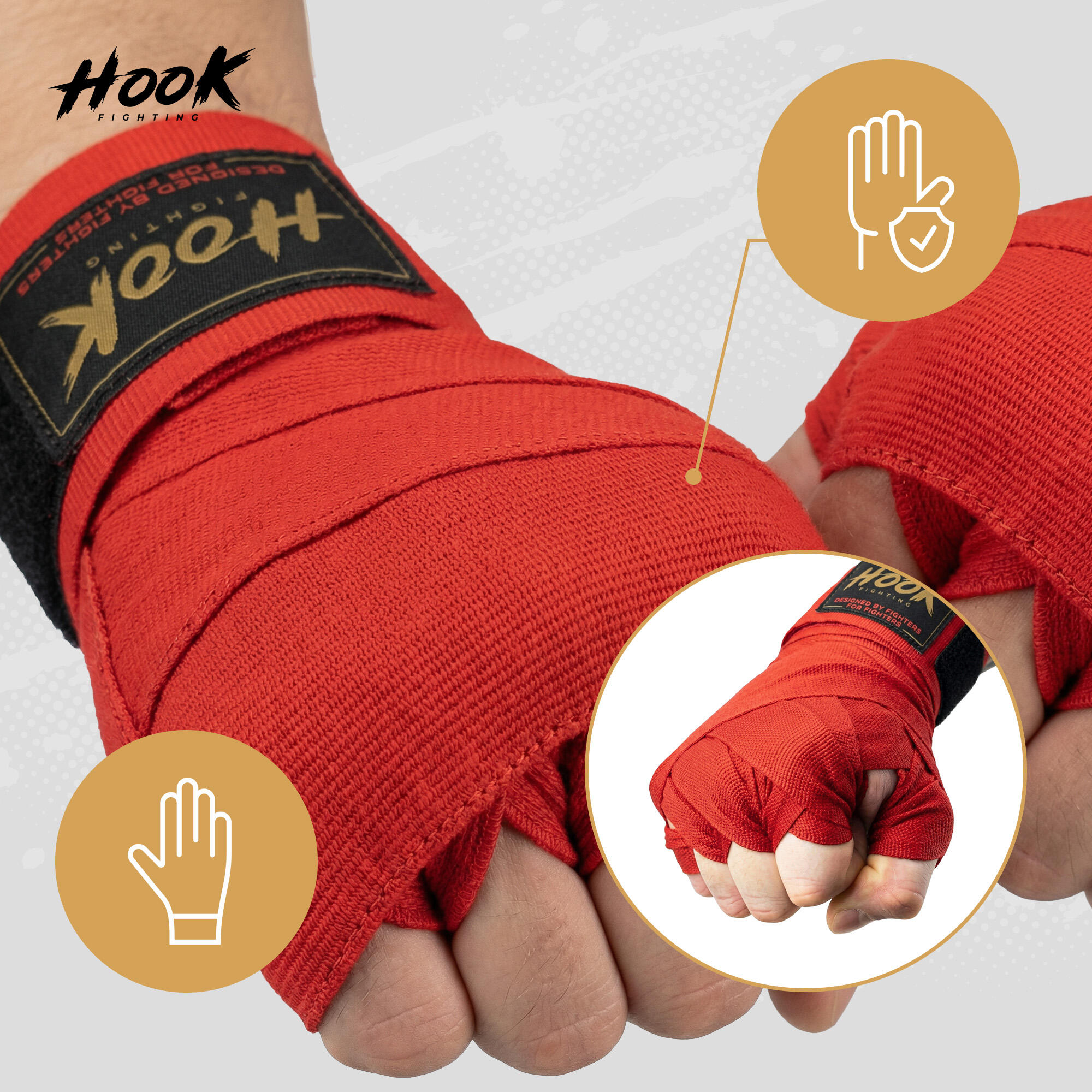 Bandaże bokserskie HOOK FIGHTING TX0-B4M0044 255 cm 5/7