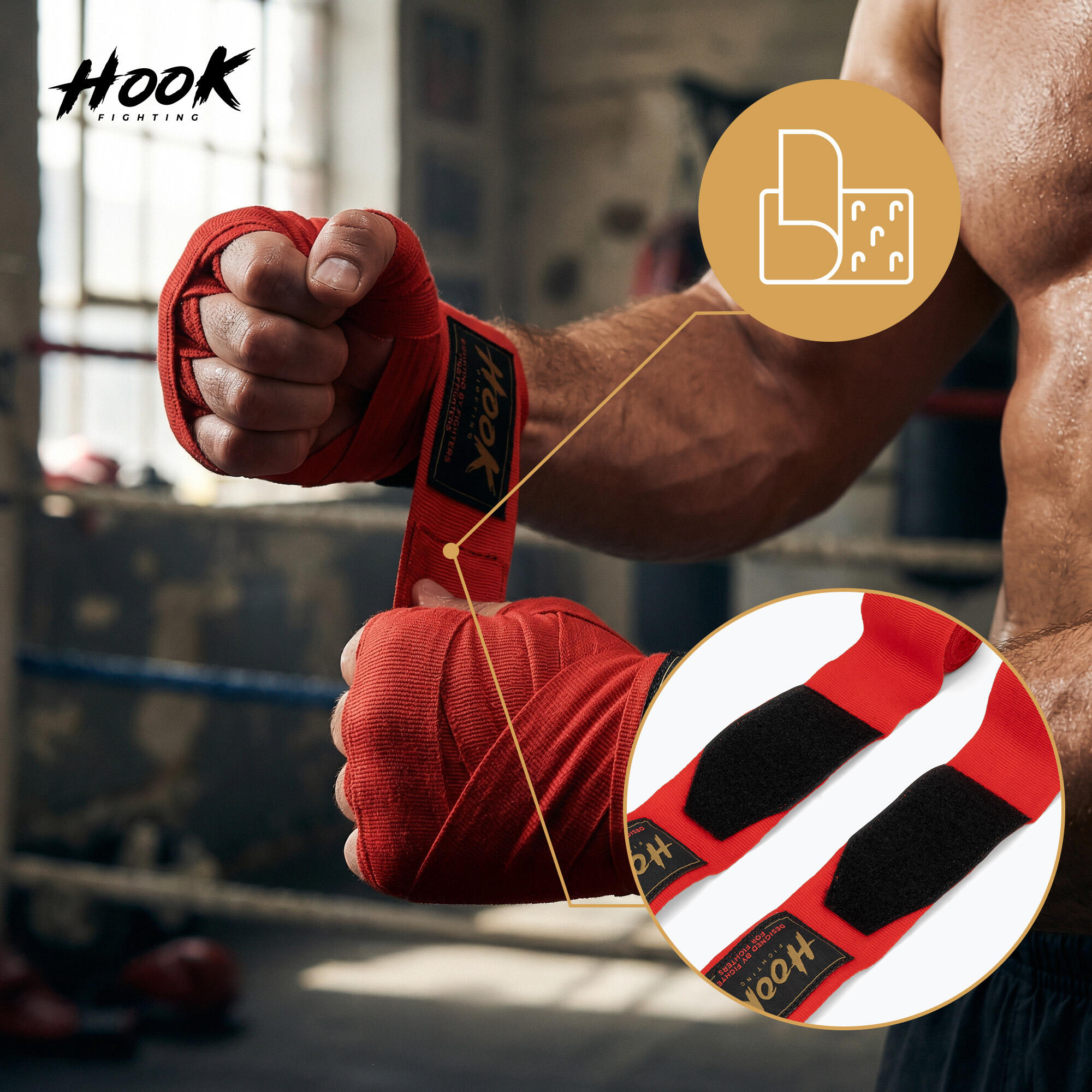 Bandaże bokserskie HOOK FIGHTING TX0-B4M0044 255 cm 4/7