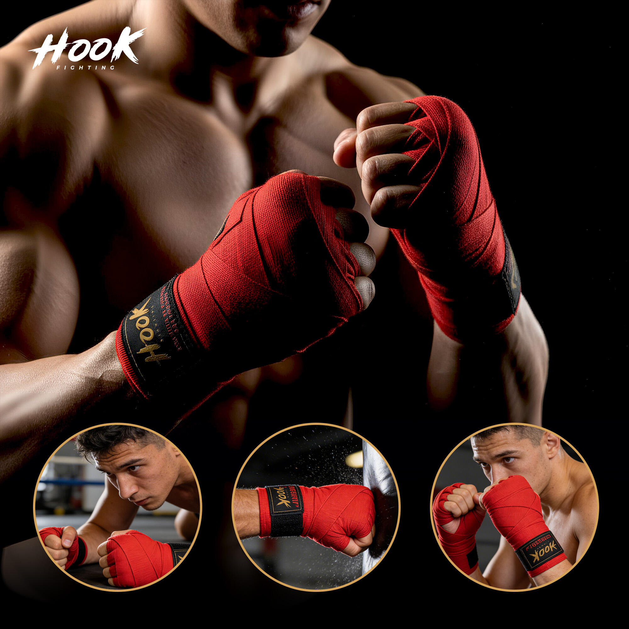 Bandaże bokserskie HOOK FIGHTING TX0-B4M0046 400 cm 6/7