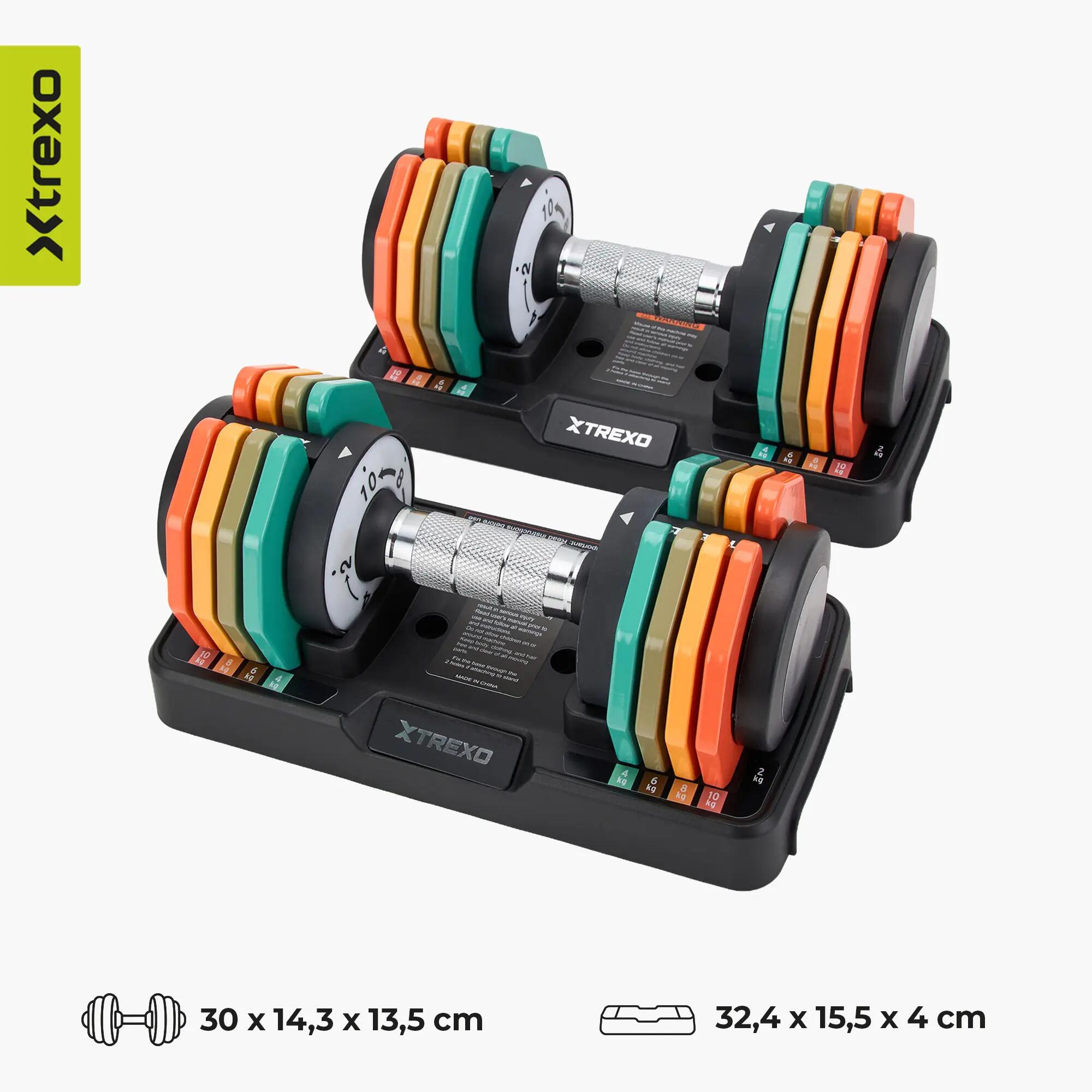 Juego de mancuernas ajustables XTREXO 2 x 10 kg 3/7