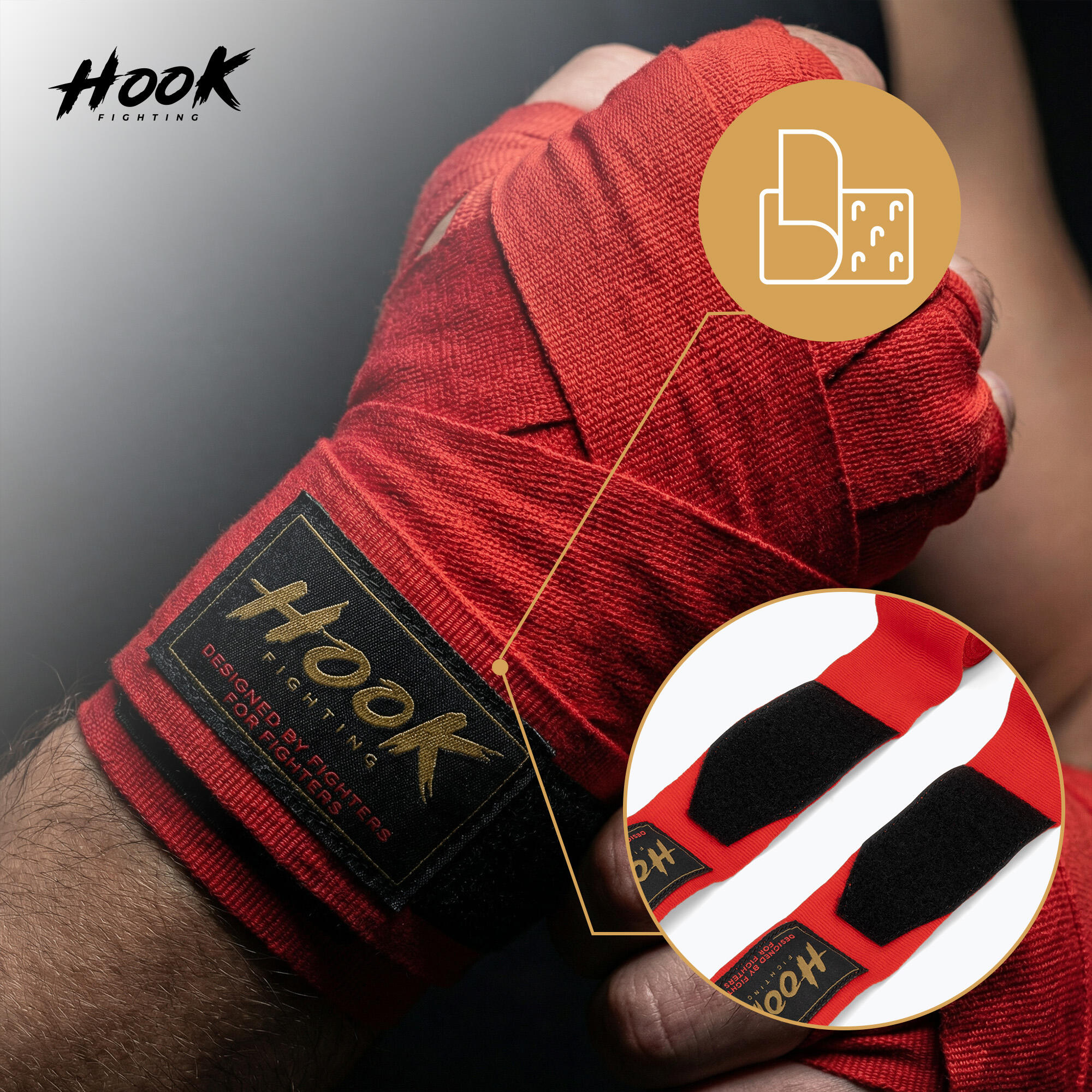 Bandaże bokserskie HOOK FIGHTING TX0-B4M0046 400 cm 4/7
