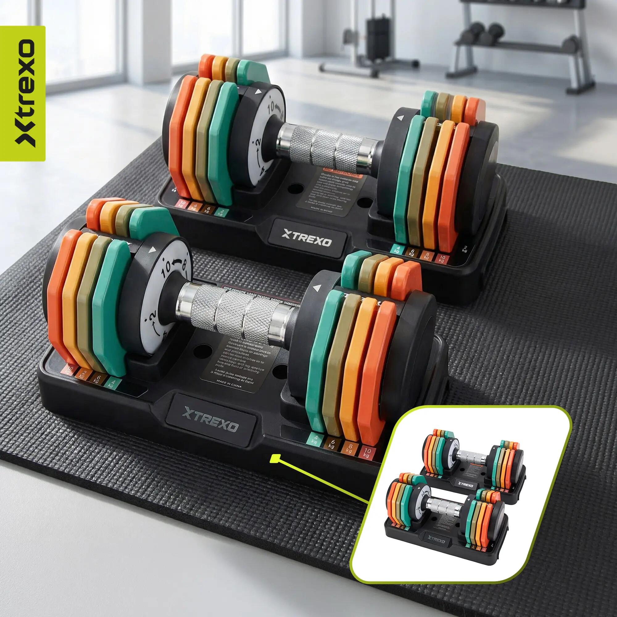 Juego de mancuernas ajustables XTREXO 2 x 10 kg 6/7