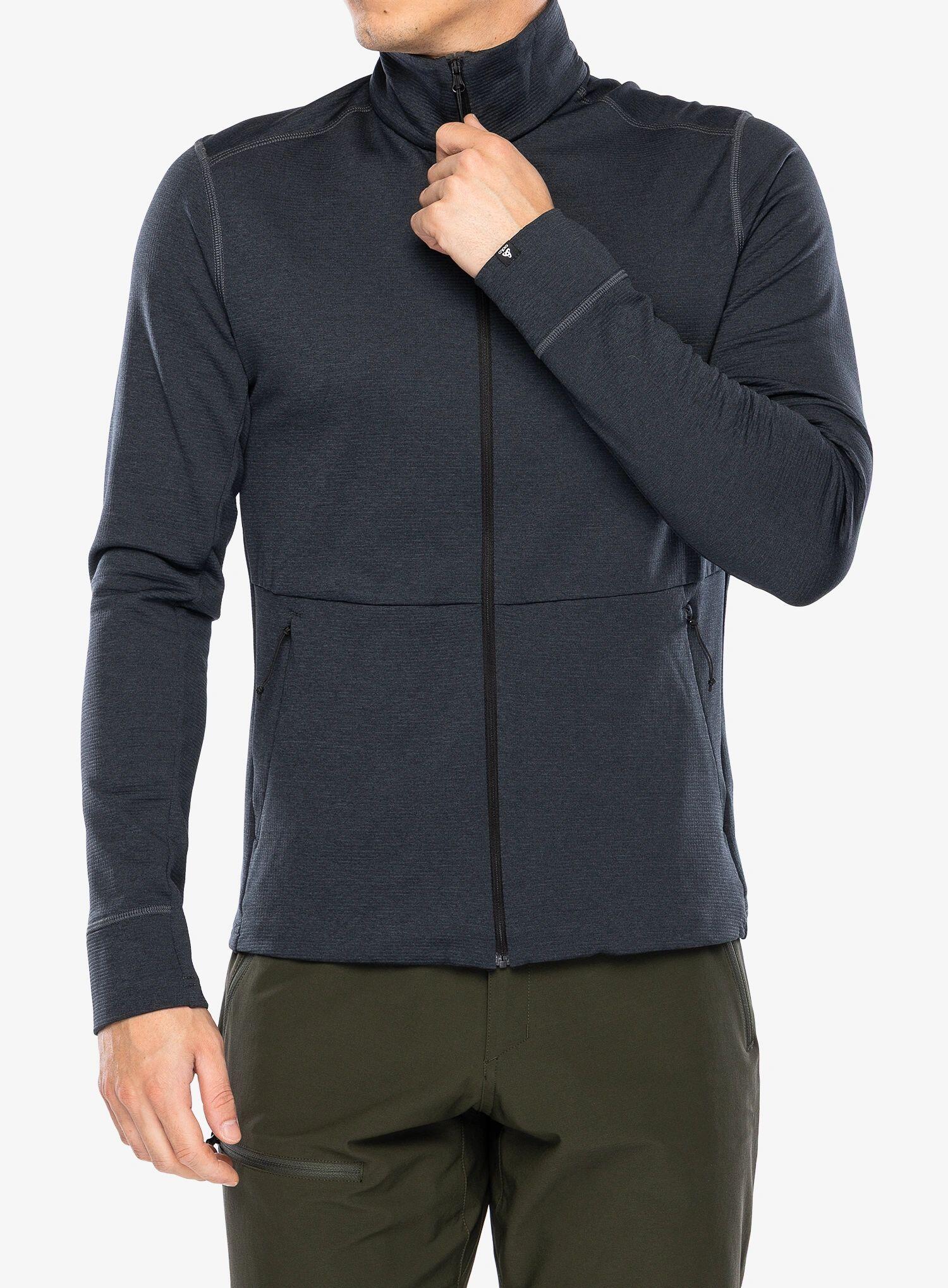 Bluza bez kaptura rozpinana Odlo Mid layer full zip GRID FLEECE 3/7