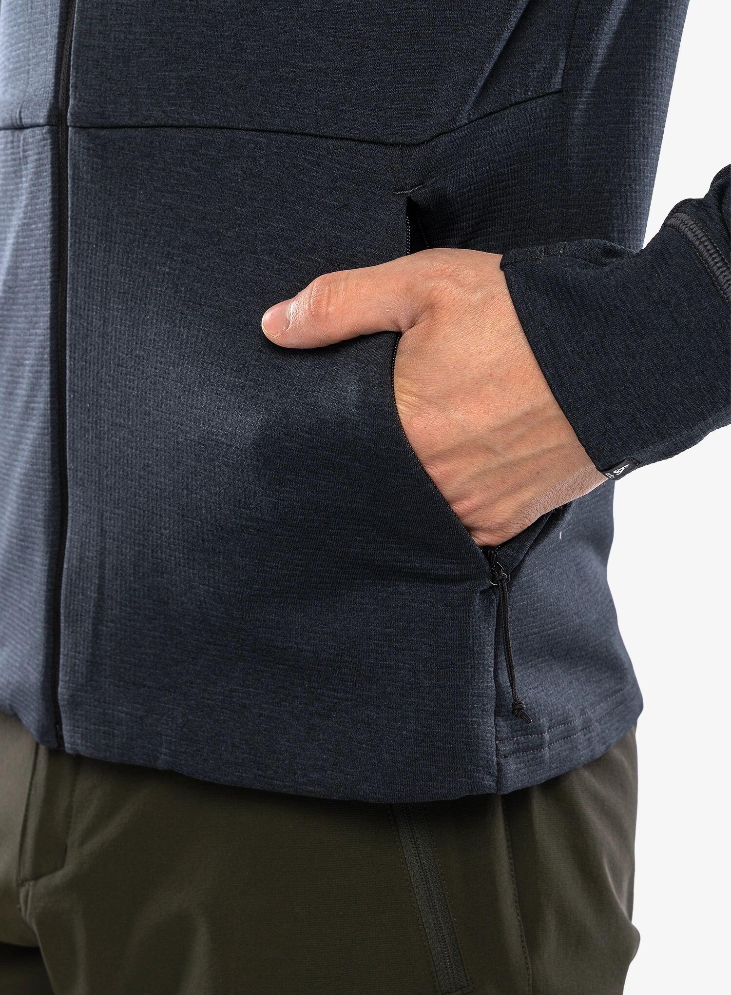 Bluza bez kaptura rozpinana Odlo Mid layer full zip GRID FLEECE 6/7
