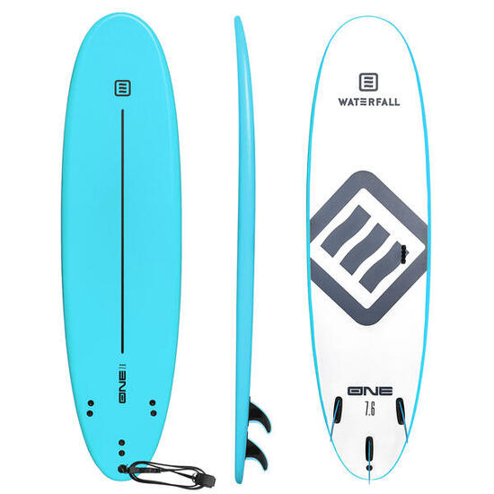 Planche Surf Waterfall One 7'6 Turquoise 65L Débutant <80kg