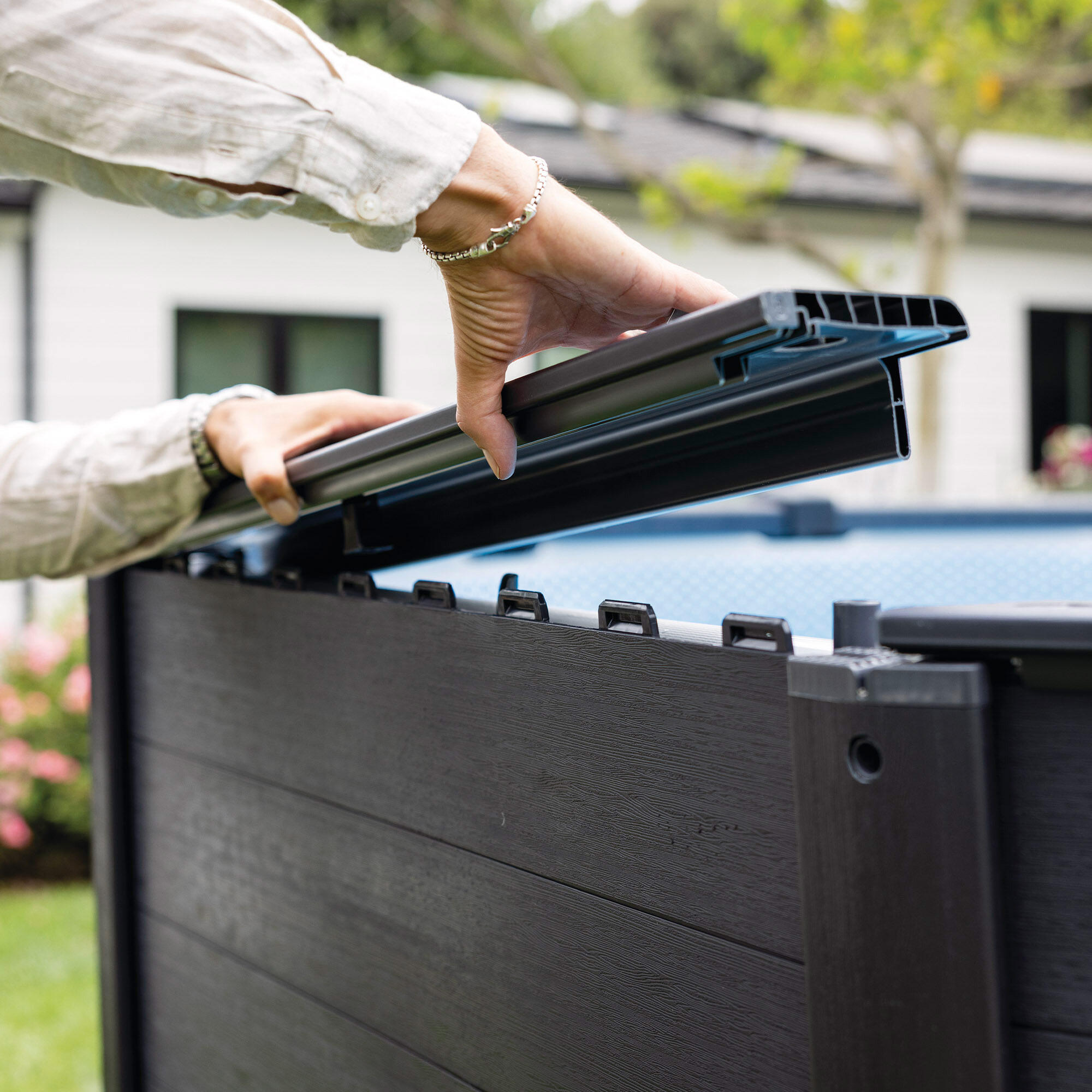 INTEX 26384ND - PISCINA GRAPHITE CM 478X124 POMPA A SABBIA, SCALETTA DOPPIA, TEL 6/7