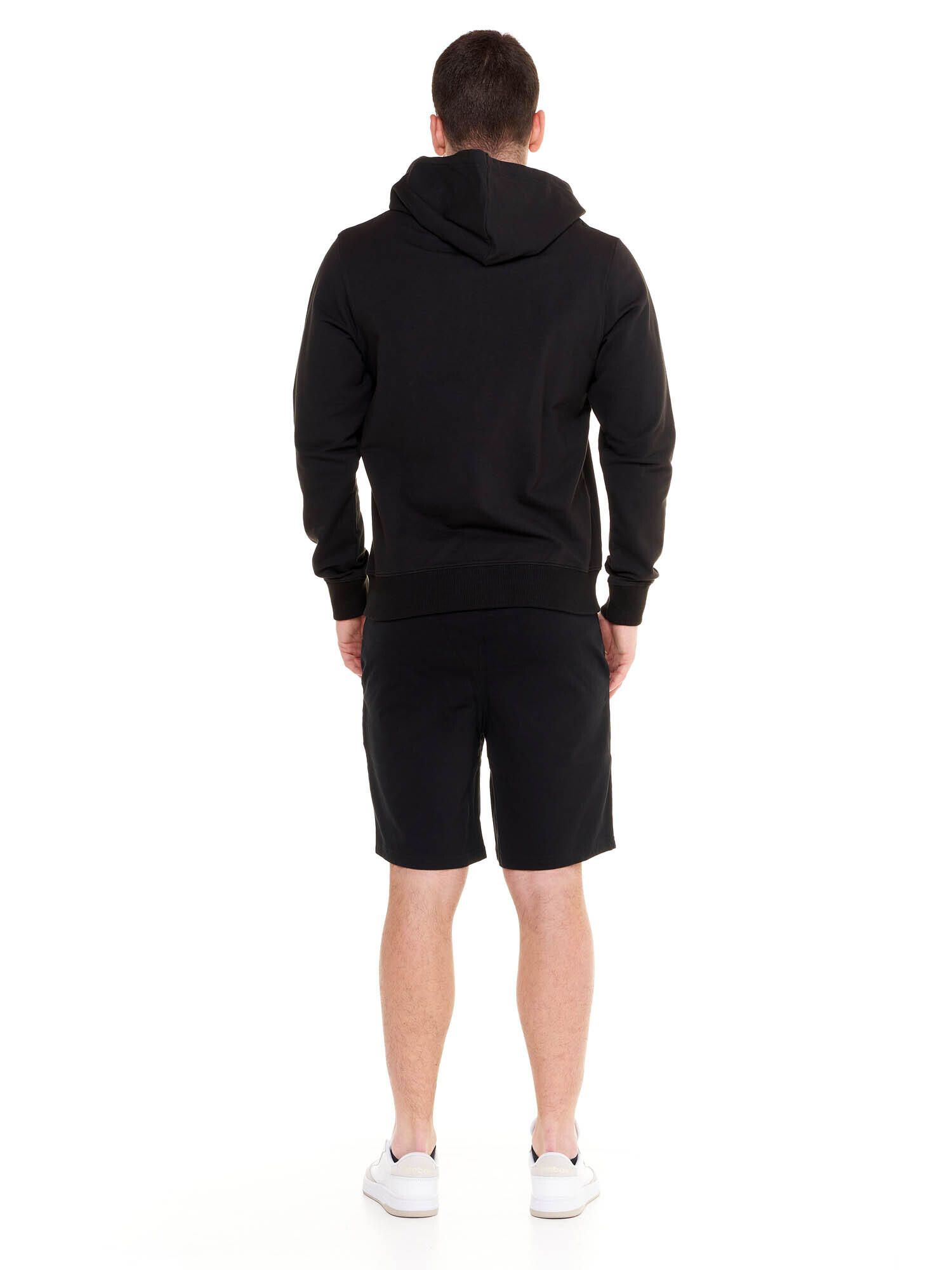 Felpa da uomo con cappuccio e zip non felpata Leone Basic 2/8