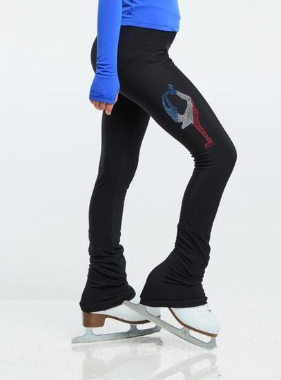 Pantalon de patinage - Biellmann bleu blanc rouge