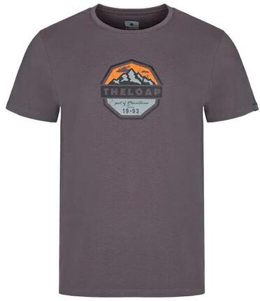 T-shirt homme Loap Altair gris - coupe slim, imprimé montagne