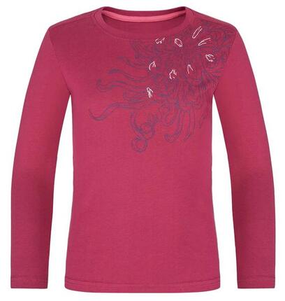 T-shirt enfant Loap Bizel manches longues coton - motif floral pailleté