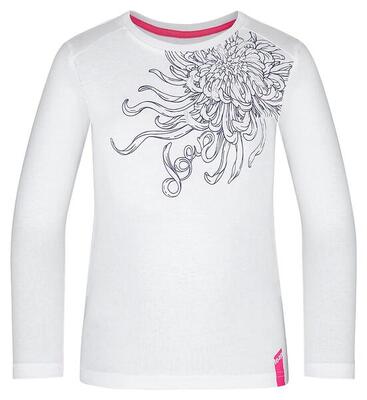 T-shirt a maniche lunghe Loap Bizel bianca per bambini
