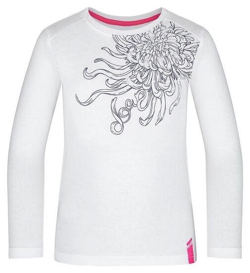 T-shirt a maniche lunghe Loap Bizel bianca per bambini
