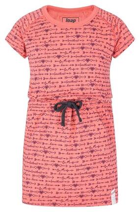 Robe Loap Bessie fille en coton, manches courtes, imprimé cœurs