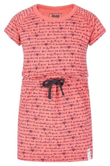 Robe Loap Bessie fille en coton, manches courtes, imprimé cœurs