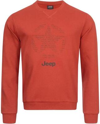 Jeep heren sweatshirt met ronde hals star geheel oranje