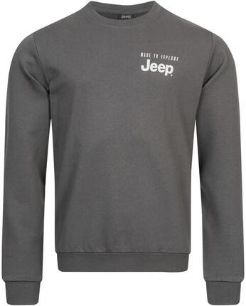Męska bluza z okrągłym dekoltem Jeep, szara
