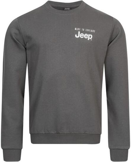 Męska bluza z okrągłym dekoltem Jeep, szara