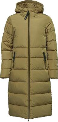 Loap tandora damesjas beige - lange waterdichte gewatteerde jas