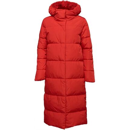 LOAP Taruna damski długi płaszcz pikowany czerwony M.