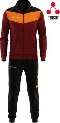Ensemble de sport Givova Campo bordeaux-orangé