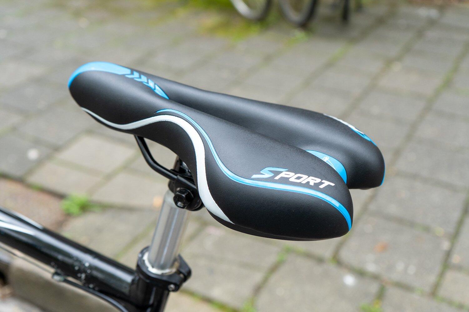 Voltano Sport Fietszadel – Zwart / Blauw - Gel - Trekking Zadel 3/7