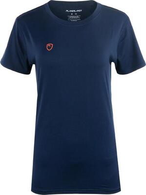 Playerlayer eco performance-t-shirt voor dames, marineblauw