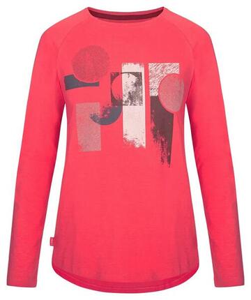 T-shirt femme Loap Abenka manches longues rose, coton 95% - coupe loose