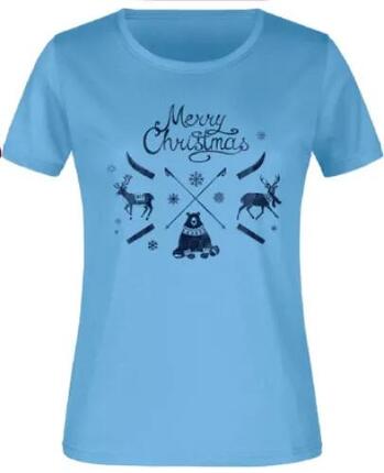 Damen T-Shirt Jm Christmas Blue