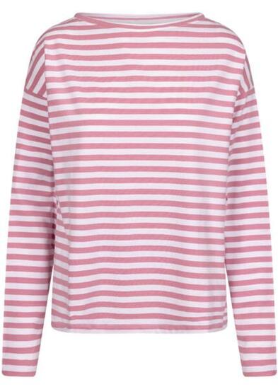 2058 Trespass Thelma - Top femme col bateau à rayures rose haze
