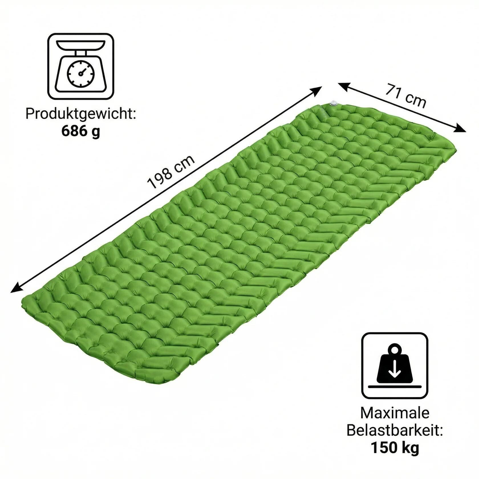 Trekking Matte Isomatte Luftmatratze R-Wert 1,3 L 198 x 71 x 6,5 cm 6/6