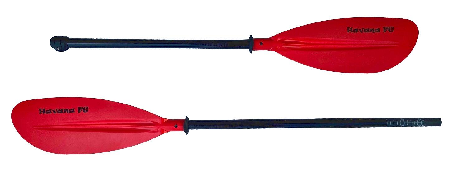 WIOSŁO KAJAKOWE DO PŁYWANIA SCORPIO KAYAK HAVANA FG RED VARIO 220-230 CM