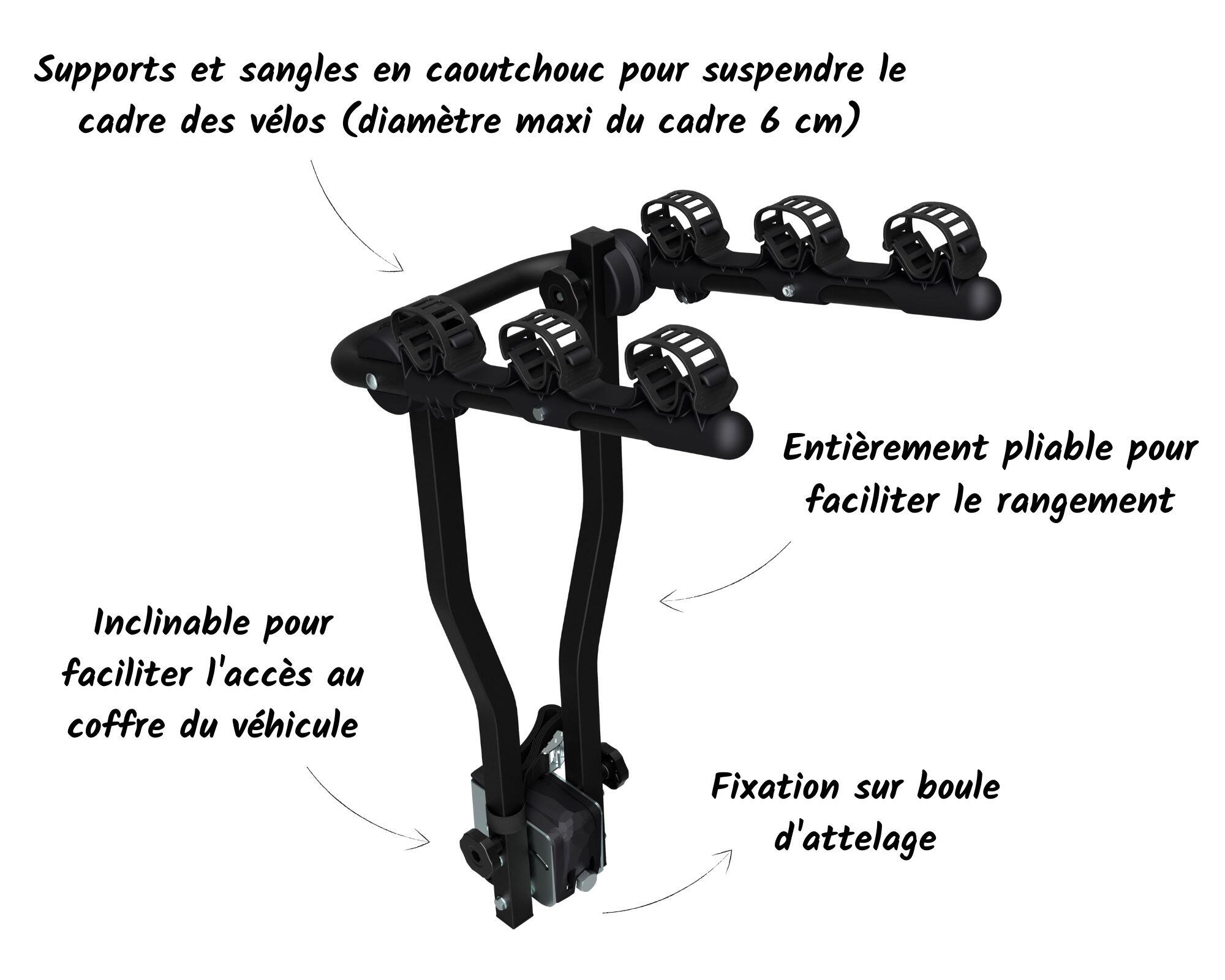 Porte-vélo attelage Arezzo 3 vélos 3/7