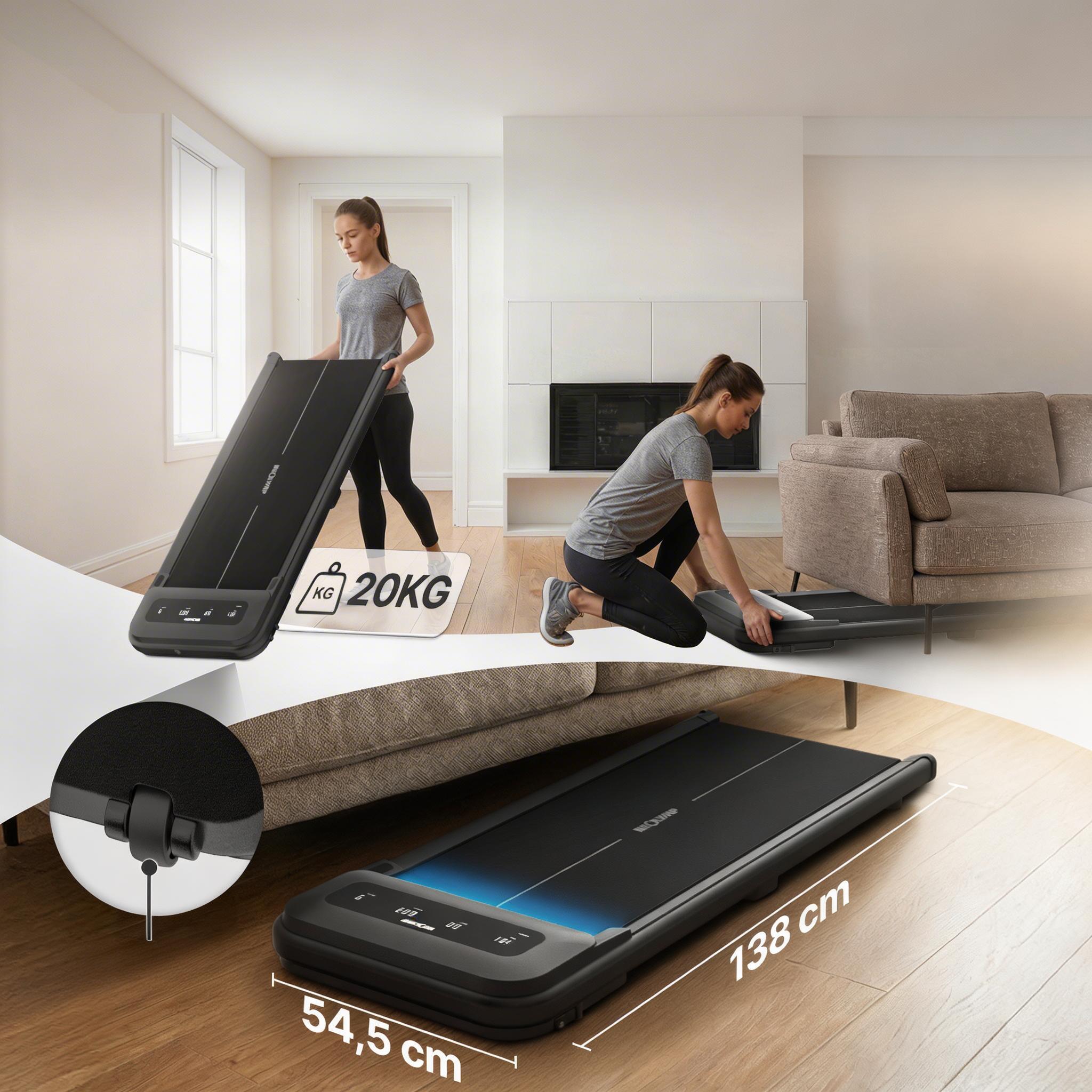 Tapis de marche inclinable, 150 kg, silencieux 45 dB, appli et télécommande 4/7