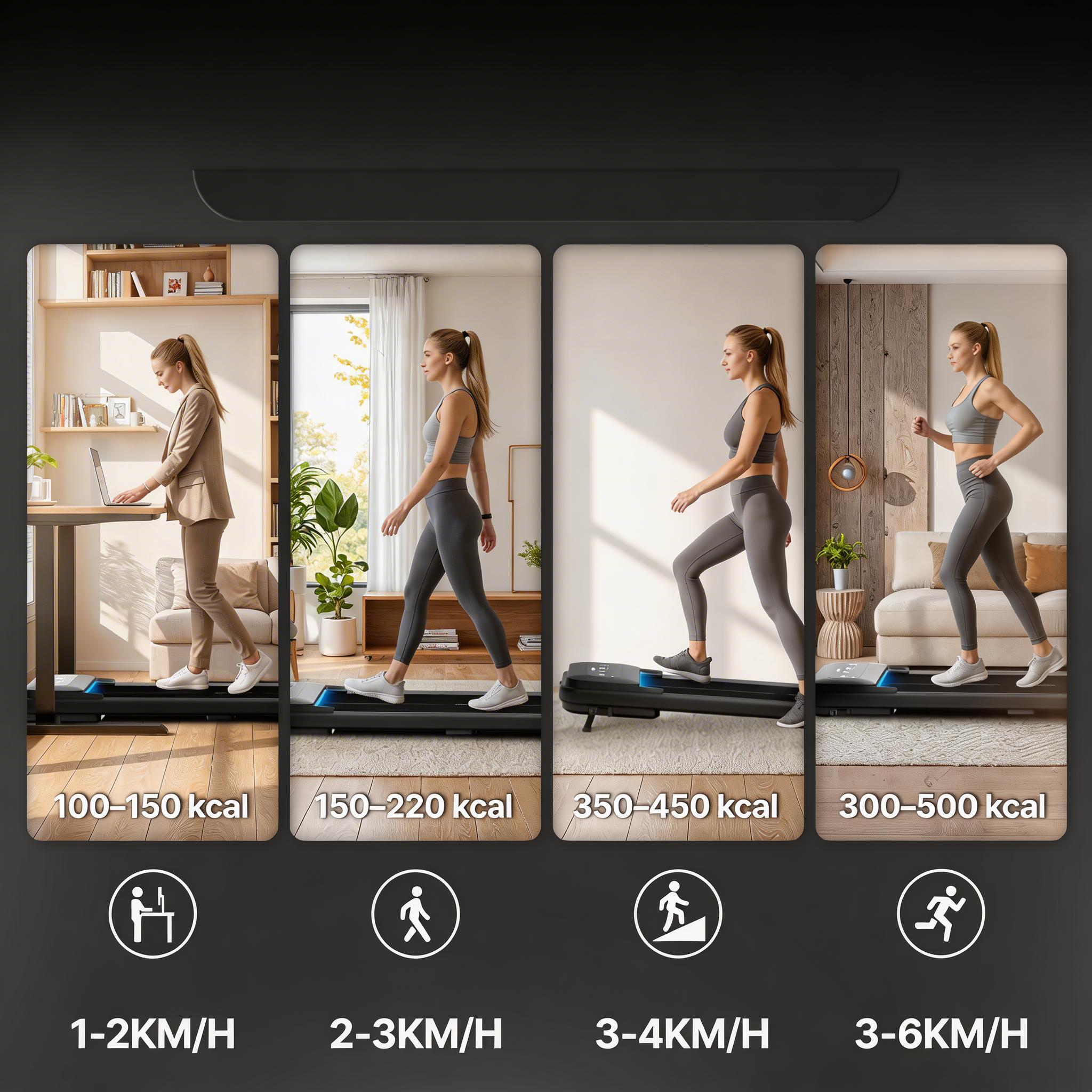 Tapis de marche inclinable, 150 kg, silencieux 45 dB, appli et télécommande 3/7